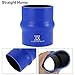 X AUTOHAUX 100mm Length 80mm Inner Diameter Straight Hump Silicone Hose Coupler Intercooler Tube for Car Intercooler Intake Piping Blue