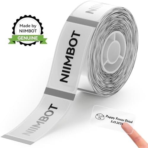NIIMBOT Label Maker Tape D11 0.55 inches 1.18 inches Adapted Label Print Paper 210 Pcs (Transparent), 210 Labels