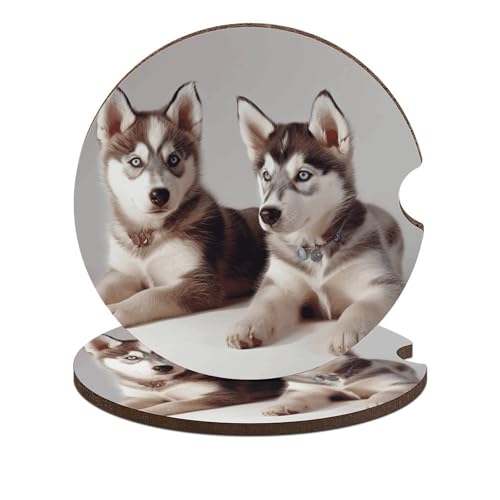 Posavasos para autos con diseño de perro, 2 piezas miniatura 1