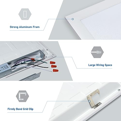 Image of CycevSun 2x2 LED Flat Panel Light Drop Ceiling, 0-10V Dimmable, 8 Pack