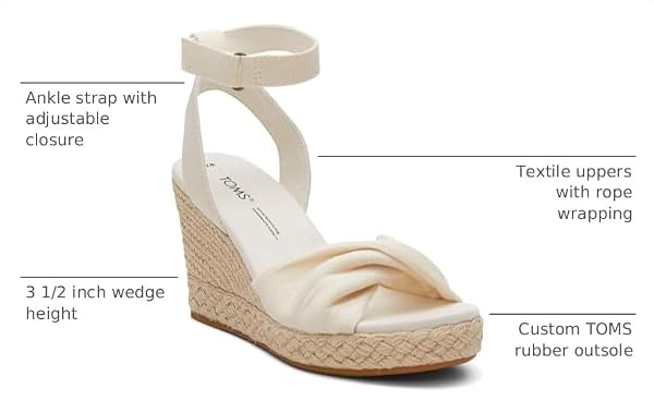 TOMS Women's Marisela Espadrille Wedge Sandal, Natural Slubby Woven, 6.5 by TOMS - Image 2