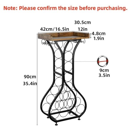 Soporte de vino de pie con mesa y colgador para copas miniatura 2