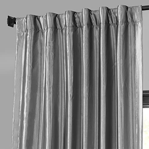 Hpd Half Price Drapes Blackout Curtains For Bedroom - Faux Silk Taffeta 50 X 96 (1 Panel), Ptch-Bo112-96, Platinum #TOP4