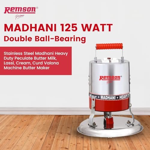 Image of Madhani Machine Electric | Madani 125 Watt | Electric Blender for Churning | Double Ball-Bearing For Butter Milk, Lassi, Cream, Curd Valona Blender (Madhani 125)