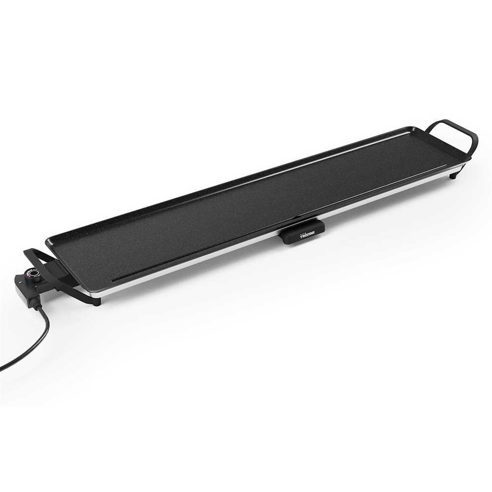 Tristar Griglia da tavolo slim XXL - superficie extra grande di 100 x 22 cm - Termostato regolabile - Rivestimento antiaderente - Vaschetta raccogli grasso removibile - Facile da pulire - BP-2669