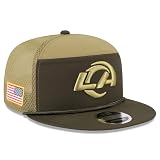 New Era Unisex-Adult NFL 9FIFTY Green Salute to Service Split Panel Football Adjustable Snapback Hat Cap One Size Fits All - Los Angeles Rams
