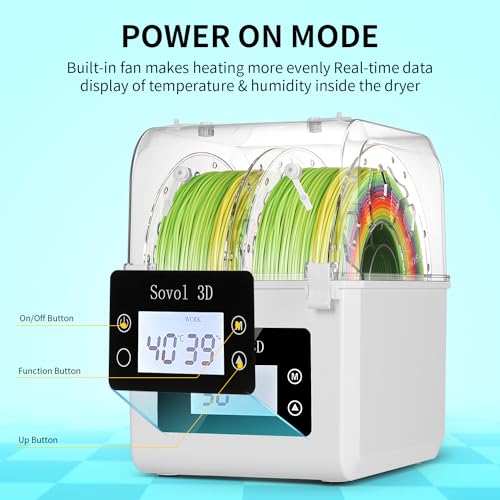 Image of Sovol Filament Dryer 2026, SH01 Filament Dehydrator 3D Printer Spool Holder with Upgraded Fan, Dry Box for Keeping Filament Dry, Compatible with 1.75mm, 2.85mm PLA PETG TPU ABS