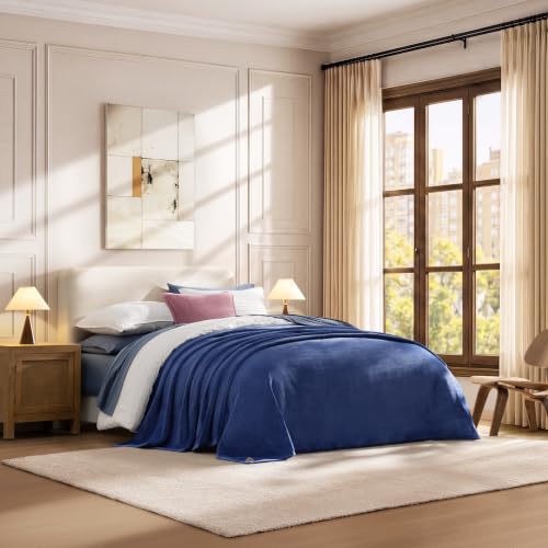 UGG Coco Queen Bed Blanket, Fleece Blanket, 90" x 92", Blue (Dart) - image 2