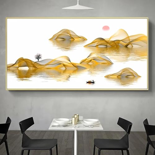 Ligne d'art abstrait KEBIA affiche toile 50x100cm moderne