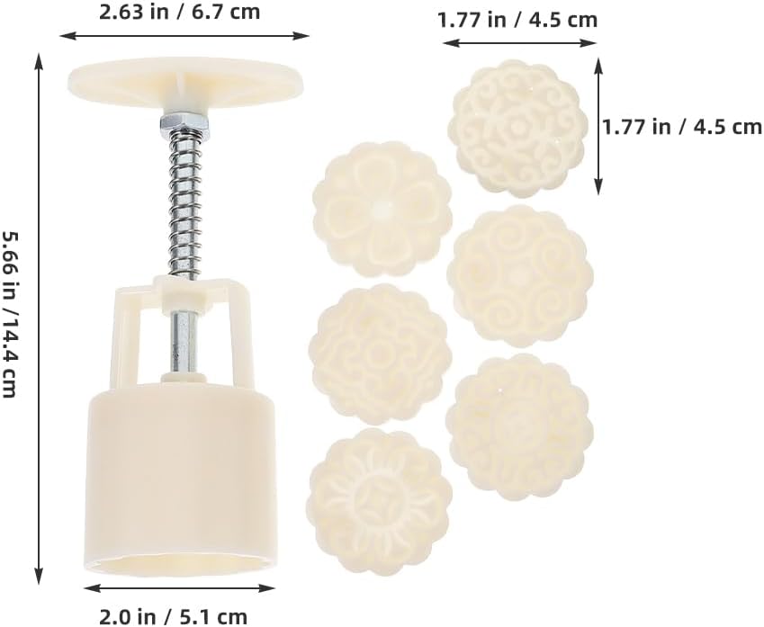 ABOOFAN Mooncake Mold Set with 12 Floral Stamps & 2 Molds – 3D Hand-Press for Artistic Mooncakes, Cookies, Fondant – 5.66x2.63x2.00 Inches, ABS Plastic – for Mid-Autumn Festival, DIY Baking, Home Chef