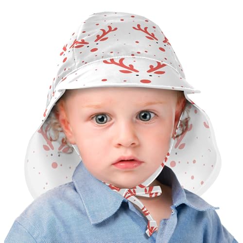 Unisex Baby Sun Hats Baby Boys Beach Bucket Hats Girl Sun Protection Adjustable Travel Essentials Cartoon Reindeer Christmas2