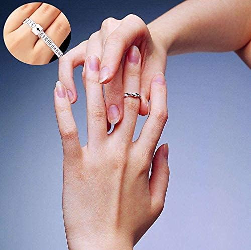 6PCS Upgrade Ring Sizer Measuring Tool, Accurate Ring Sizers for Loose Rings, Premium 1-17 USA Ring Sizer Tool, Easy to Use Tools, Jewelry Tools, White and Black, Reusable, Comfortable Plastic