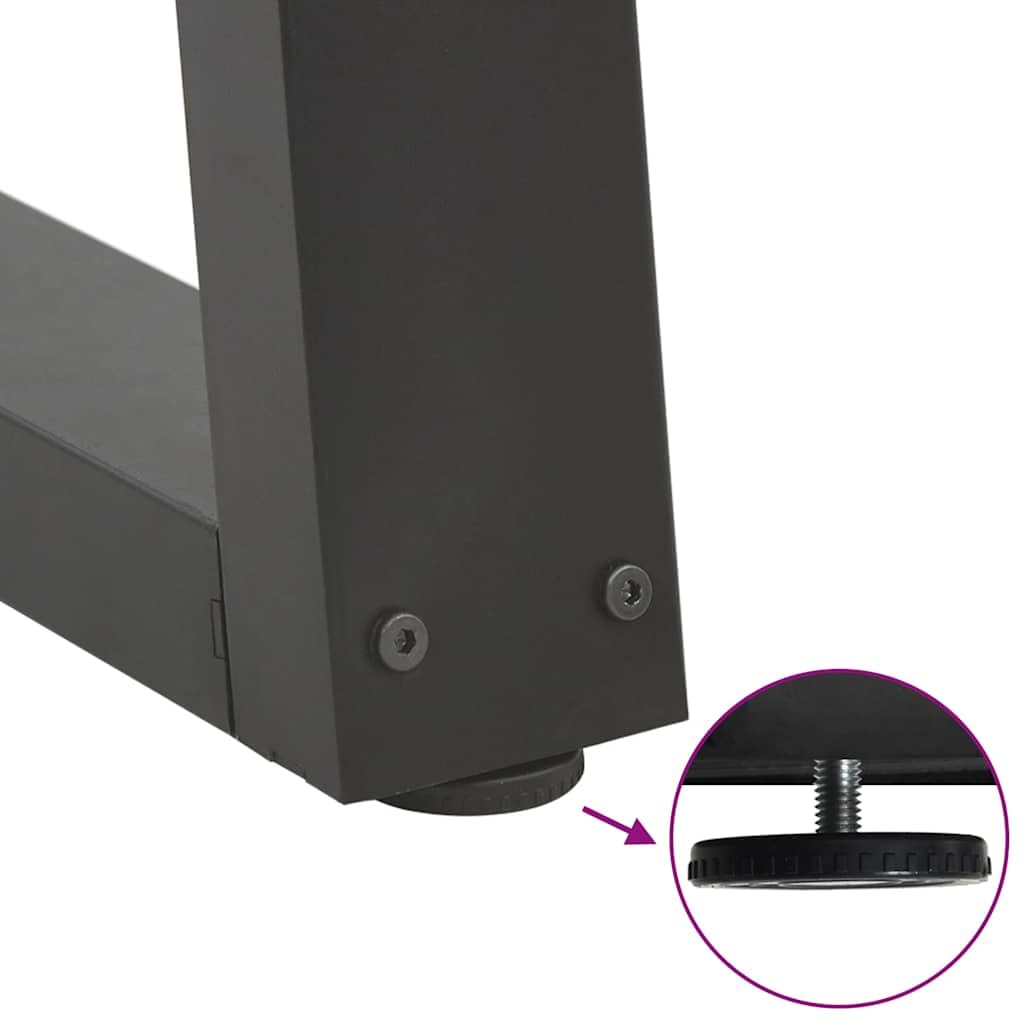 Nogi stolika kawowego w kształcie litery V, 2 sztuki, antracytowa, malowana proszkowo, stal 60 x (30-31,3) cm, z regulowaną wysokością, do salonu, biura, rama meblowa "zrób to sam", wytrzymała