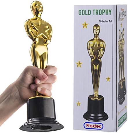PREXTEX 10-Inch Gold Award Trophy for Trophy Awards and Party Celebrations, Award Ceremony, and Appreciation Gift,