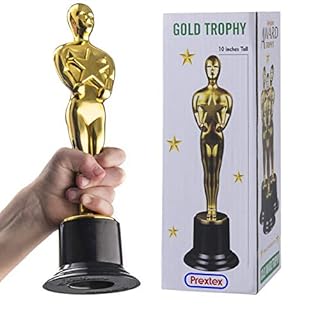 Prextex 10-Inch Gold Award Trophy for Trophy Awards and Party Celebrations, Award Ceremony, and Appreciation Gift, (B07GNN94SD)
