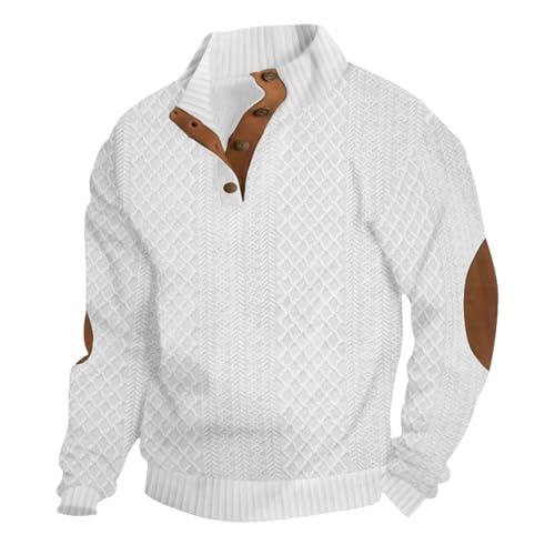 Cashmere Sweater Mens Dudlle Men's Cashmere Sweaters, Men's Outdoor Casual Stand Cashmere Button Long Sleeve Sweater