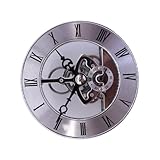 Horloge argentée – chiffres romains représentant des engrenages d'horloge murale romaine vintage