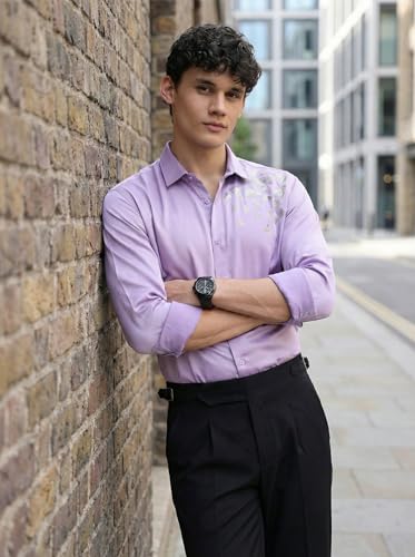 Image of IndoPrimo Men's Stylish Satin Shirt for Party, Formal, Daily and Casual Wear Full Sleeve Shirt for Mens - Trio