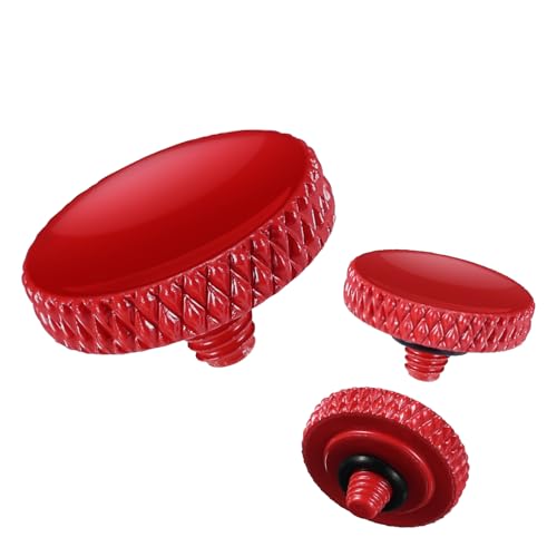 K&F CONCEPT Bouton de Déclencheur Rouge pour Appareil Photo, Lot de 3｜Bouton d’Obturateur en Cuivre avec Joint Antidérapant｜Compatible Fujifilm X-T5 X100VI, Sony RX100VII, Leica Q3 M11, Nikon Df