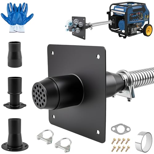 Stolora Generator Exhaust Extension Silencer Kit - 3 Universal Adapters, Insulated Through-Wall Mounting Plate, High-Performance Silencing Grille, Compatible with All Portable Generators