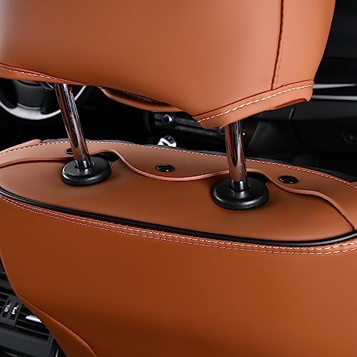 Image of FLORICH Seat Covers for Cars, Waterproof Seat Covers, Leather Car Seat Covers 2 Pack, Universal Seat Cushion Protector for Most Cars Trucks SUV-Brown&Black