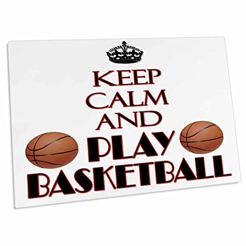 3dRose Keep Calm and Play Basketball. Desk Pad miniatura 1