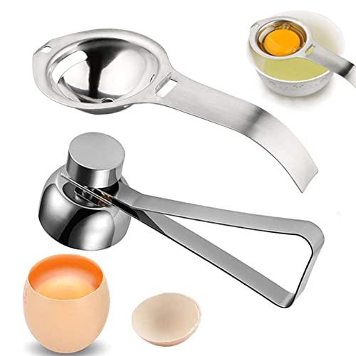Ouvre-Oeufs En Acier, coupe oeuf, Coupe Œuf Ouvre-Oeufs En Acier Inoxydable, Séparateur De Blancs d'Oeufs, Coupe-Oeufs En Acier Inoxydable, Ustensile De...