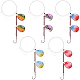 Walleye Spinner Rig,Fishing Lure Rig Crawler Harness SpinnerKit Live Bait Rig with Colorado Blade Octopus Hooks for Walleye Trout Salmon Saltwater Freshwater Mix 5 Color - 5pcs
