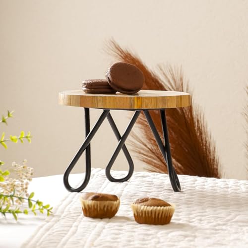 Image of CASA Decor Resin Decorative Vintage Affair Pizza Pastry Cake Stand Pack of 1 (Black, Diameter-8 Inch)