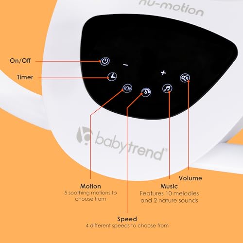 Baby Trend NuMotion Infinity Swing – 5 Motion Modes, Touchscreen Control, Remote, Multi‑Position Recline & Hanging Toys – Dash Grey - image 8