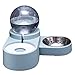 Fidofox Comedero Bebedero Perros y Gatos. Comedero Doble Bebedero dispensador automático Agua antisalpicaduras. (Azul)