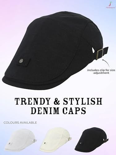 Image of FabSeasons Cotton Ivy Flat Golf Cap - Classic Newsboy Gatsby Hat for Men