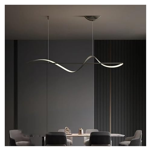 Suspension nordique métal doré luminaire suspendu courbe pour restaurant et salon