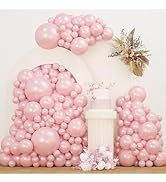JZCZOEB Pearl Pink Double Stuffed Balloons Different Size 115Pcs 5/10/12/18 Inch Pearl Light Pink...