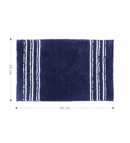 Image of Obsessions Ultra Soft Solid Bath Mat - Premium 1950 GSM Density, Anti-Skid Safety Backing & Superior Absorbency for Quick-Dry Comfort (40x60 cm, Midnight Blue)