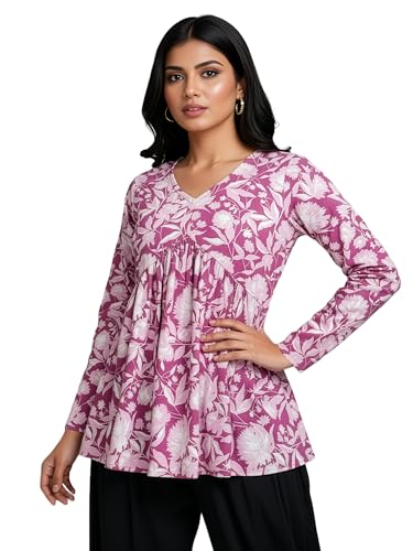 Image of Casual Rayon V-Neck Full Sleeves Stylish Peplum Top for Women(28 inch Inches)