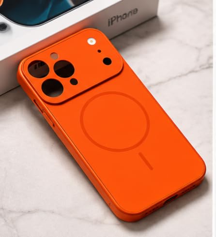 Image of Converter Case for iPhone 13 Pro | Premium Protective Comptable withMag-Safe Cover | iPhone 17 Pro Series Style Design | in Built Camera Guard | Wireless Charging Compatible - Orange