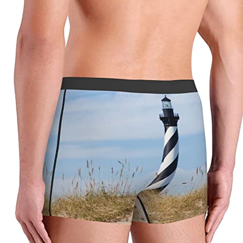Cape Hatteras Lighthouse Towers over Beach Mens Fashion Men's Underwear Boxer Briefs Breathable4