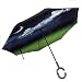 Produktbild Dekor Nacht Auto Reverse UmbrellaTower in der Dämmerung Reiseziel Touristenattraktion Hände C-Form Griff für UV-Schutz & Regen-K509