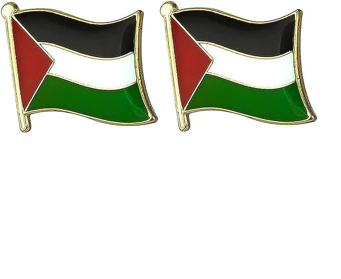 Yeesabella 2 PCS Palestine Palestinian Flag Pin Badge Lapel Palestine National Enamel Badge Armband