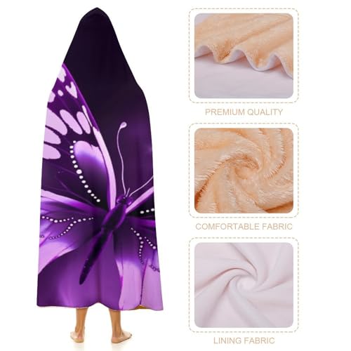 Couverture à capuche papillon violet joli cadeau pour canapé
