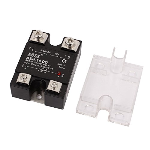 Uxcell Ash-10Dd 4-32Vdc To 5-250Vdc 10A Single Phase Solid State Relay Dc-Dc Relay #TOP3