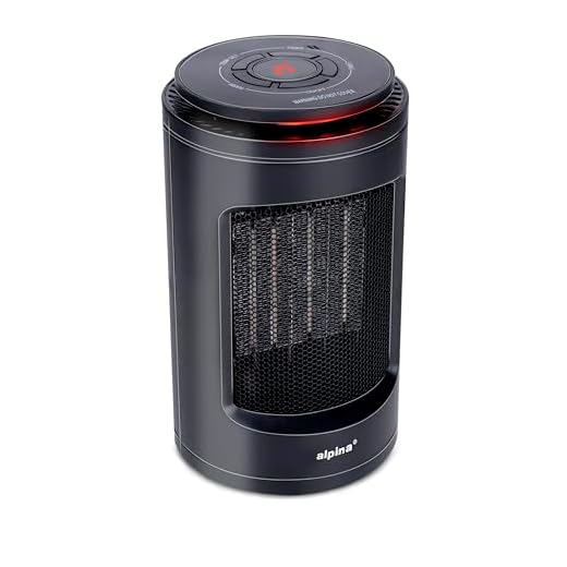 Alpina Ventilador eléctrico - Portátil y compacto - Aire caliente y frío - Temporizador - Termostato digital - Negro