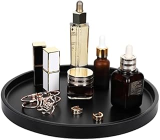Shinowa Vanity Tray, Resin Bathroom Decorative Tray Catchall Organizer Jewelry Dish Tray for Bathroom Bedroom Counter-top Vanity Organization Vanity Table Jewelry Organizer, Matte Black