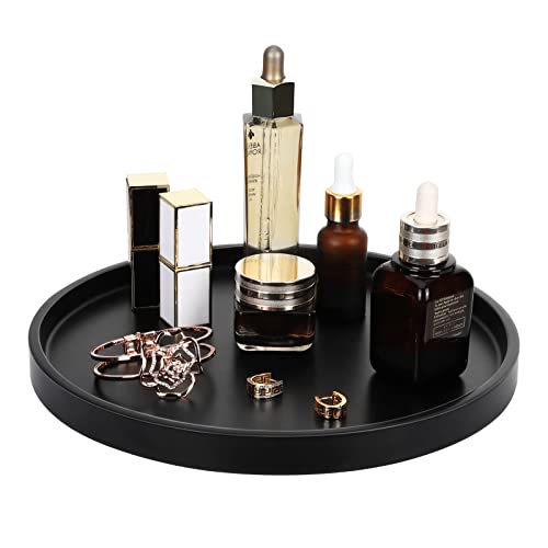 Shinowa Vanity Tray, Resin Bathroom Decorative Tray Catchall Organizer Jewelry Dish Tray For Bathroom Bedroom Counter-Top Vanity Organization Vanity Table Jewelry Organizer, Matte Black #TOP11