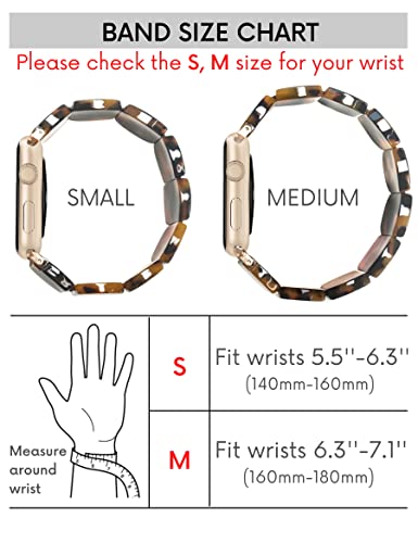 Heesch Tortoise Shell Watch Band For Apple 40Mm For Women Resin Stretchy Watch Strap Bracelet For Apple Watch Series 7 Band For Iwatch Wristbands 38Mm #TOP1