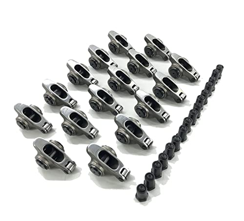 Stainless Steel Roller Rocker Arms for Chevy SBC 350 1.6 Ratio 7/16'' Set + Nuts