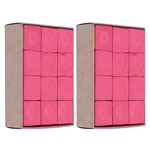 Sluffs 24 tizas de Billar, Antideslizantes, Tiza para Taco de Billar, Accesorios de Punta para Taco de Billar, Bares, torneos, Juegos, Mesa de Billar, Regalos (Rojo)