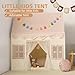 Senodeer Kids Play Tent Indoor: with Brown Checkered, Mat, Rainbow Tissue Garland, Star Lights - Girl Tent Indoor Playhouse for Girls Kids Toys for Boy Girl BAirthday for Kids Gift