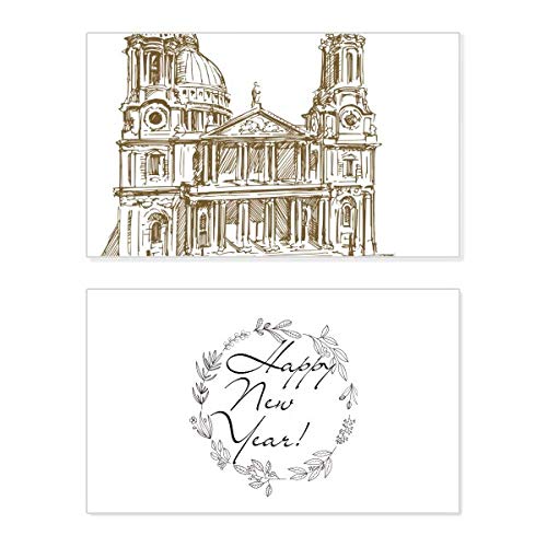 Tarjeta de Año Nuevo de Inglaterra con elegante diseño de la Catedral de San Pablo